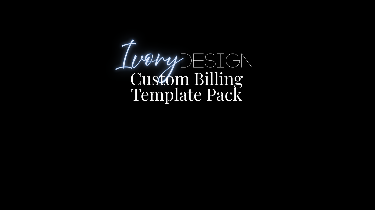 Ivory Design: Custom Billing Template Pack | Info Below