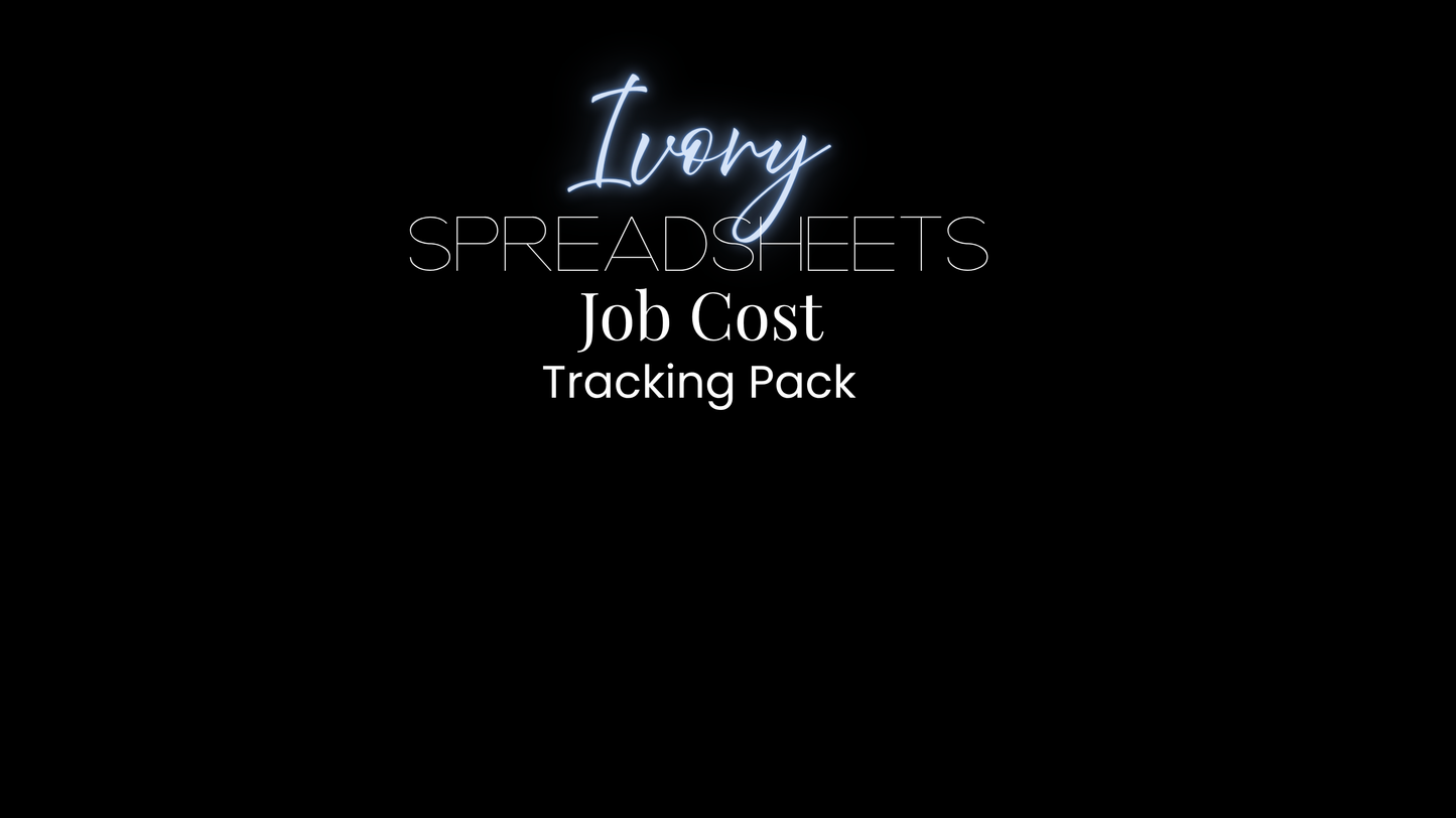 Ivory Spreadsheets: Job Cost Tracking Pack | Info Below